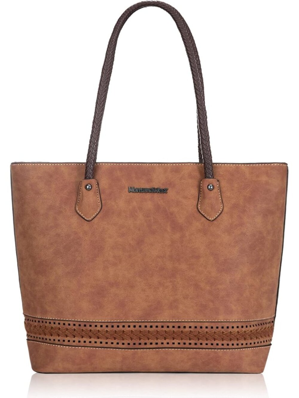 Woven Tote Bags for Women Purses and Handbags with Back Zipper Pocket